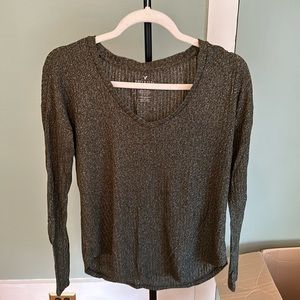 Green American eagle light knit sweater